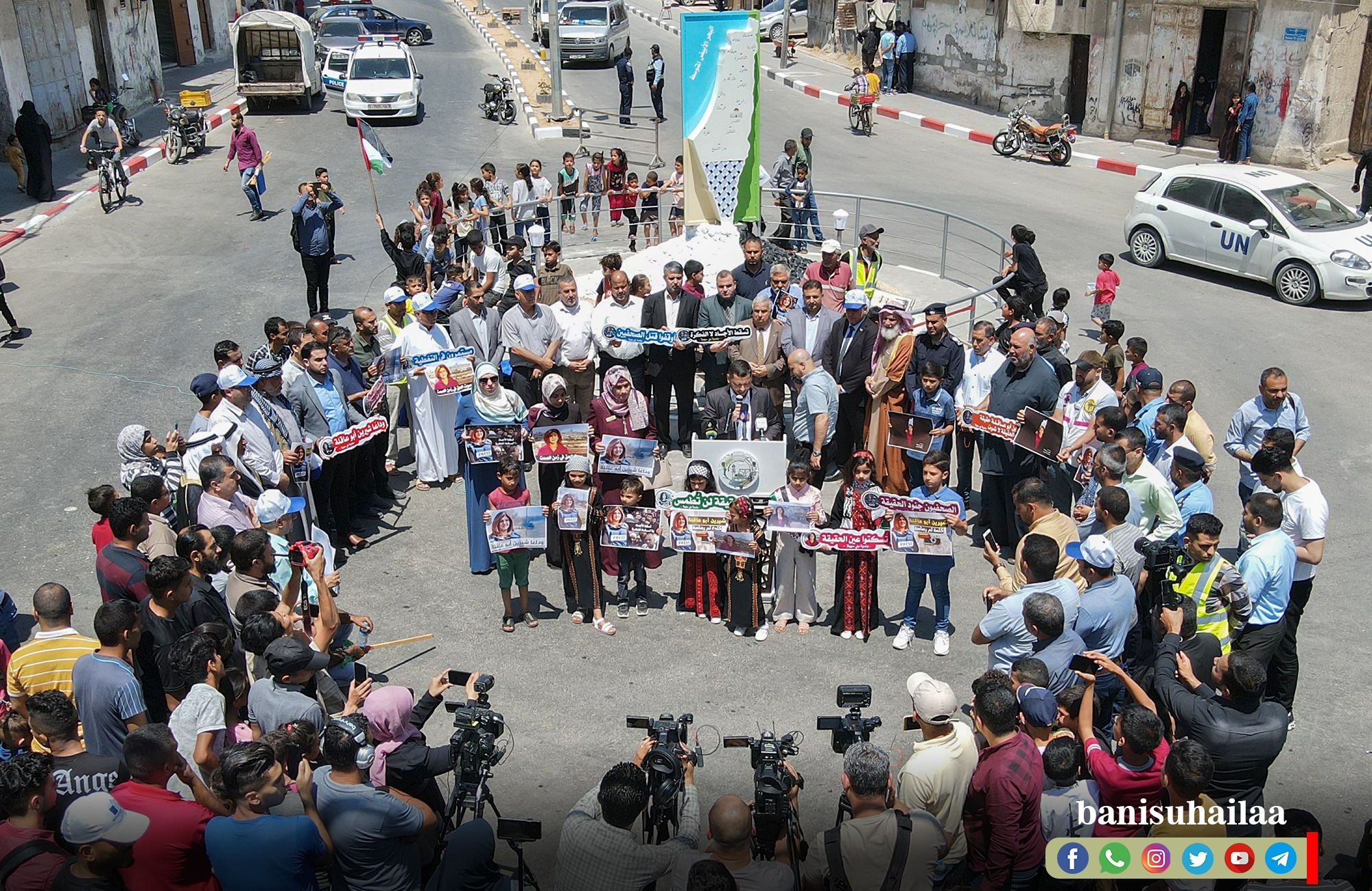 صور من افتتاح ميدان شيرين أبو عاقلة نشرتها صفحة بلدية بني سهيلا على فيسبوك