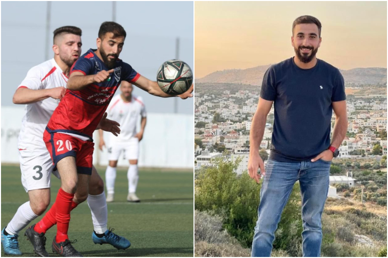 الشهيد عمر أبو القطين (27 عامًا) لاعب كرة قدم بنادي ترمسعيا في دوري الدرجة الثالثة لأندية وسط الضفة الغربية.