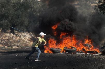 تظاهرة في كفر قدوم رفضًا للاستيطان (gettyimages)