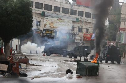 جانب من الاشتباكات مع جيش الاحتلال في طولكرم شمال الضفة الغربية, تصوير عصام الريماوي